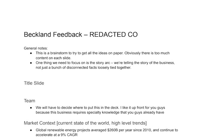 review your startup pitch deck as a founder who raised seed, series a, and b